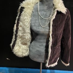 Limited Too brown cordoned w/ fur inside